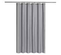 N&Y Home Rideau de Douche en Tissu ou Doublure avec aimants - Rideau de Douche Gris pour Salle de Bain de qualité hôtelière, Lavable en Machine, Hydrofuge - 183 x 183 cm