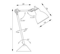 N205 Lampe à Poser Noir Mat & Blanc et Cuivre