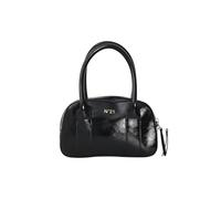 N21 Sac à main noir pour femme fabriqué en tissu enduit martelé avec logo N°21 UNI, Noir , Borsa mini a mano 13,5x22x6 cm autunno inverno