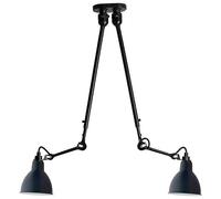 N302 Plafonnier Double Mat Noir et Bleu Mat