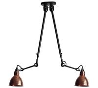 N302 Plafonnier Double Mat Noir et Cuivre Brut
