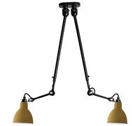 N302 Plafonnier Double Mat Noir et Mat Jaune