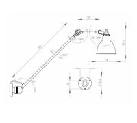 DCW Lampe Gras No 304 L 60 Applique noire bleu