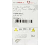 N35 Aimant Néodyme Pour Les Arts, L'Artisanat, la Fabrication de Modèles, Le Bricolage, Les Passe-Temps, la Science - 4mm dia x 2mm D'Épaisseur - 0,38kg Pull - Pack de 50