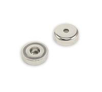 N42 Aimant N42 Néodymium Pot - 25mm de diamètre x 8mm D'Épaisseur x 5,5mm C/Alésage - Put 20kg - Pack de 4