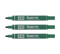 PENTEL 14430 Marqueur N50 pointe Ogive 1,5 mm encre solvant indélébile tous supports corps métal