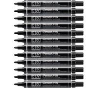 N50 Lot De 12 Marqueurs Permanents Pointe Conique Moyenne, Noir