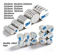 N52 15x5 15x3 15x8 18x3 20x10 Ruban adhésif double face Super puissant 3m pour scooter, moteur, réfrigérateur, bricolage, aimants, moteur, vélo électrique, nickel 15X10mm n52