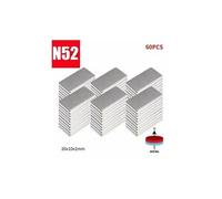 N52 20x10x2mm aimant néodyme bloc aimants de terres rares 60pcs