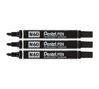Pentel Marqueur permanent N60 noir pointe biseautée 4,3 mm