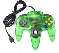 N64 Wired Manette classique, Retro N 64 N64 contrôleur USB PC Gamepad Joystick pour Windows PC Mac Raspberry Pi (Vert clair)