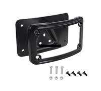 N80F Motorcycle 3-Hole Mount License Plate Relocation Bracket Curved Laydown Number Plate Holder Stainless Steel