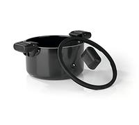 N8WERK Casserole économique en fonte d'aluminium 5,8 L | Poignées thermorésistantes, couvercle en verre avec bord en silicone | Convient à tous les types de cuisinières, y compris à induction