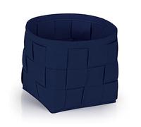 N8WERK Panier de rangement en feutre 24x24x24 cm | Idéal pour le bois de cheminée et magazines | Durable et polyvalent | Panier pliable adapté aux étagères [Bleu foncé]