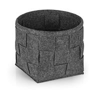 N8WERK Panier de rangement en feutre 24x24x24 cm | Idéal pour le bois de cheminée et magazines | Durable et polyvalent | Panier pliable adapté aux étagères [Gris foncé]