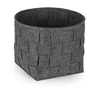 N8WERK Panier de rangement en feutre 32x32x32 cm | Idéal pour le bois de cheminée et magazines | Durable et polyvalent | Panier pliable adapté aux étagères [Gris foncé]