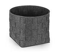 N8WERK Panier de rangement en feutre 40x40x40 cm | Idéal pour le bois de cheminée et magazines | Durable et polyvalent | Panier pliable adapté aux étagères [Gris foncé]