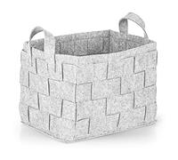 N8WERK Panier de rangement en feutre avec poignée 35x25x25 cm | Idéal pour le bois de cheminée et magazines | Durable et polyvalent | Panier pliable pour stockage [Gris clair]