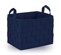 N8WERK Panier de rangement en feutre avec poignée 40x30x30 cm | Idéal pour le bois de cheminée et magazines | Durable et polyvalent | Panier pliable pour stockage [Bleu foncé]