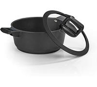 N8WERK Pot en Aluminium moulé Midnight Edition | 24 cm | Affichage de la température avec Changement de Couleur | Convient à Tous Les Types de poêles également à Induction | Triple étanchéité