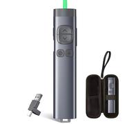 N97s Metal Télécommande de Présentation Bluetooth pour Écran TV/Projection | USB-A&C Présentateur, PowerPoint Clicker sans Fil avec Laser Pointeur Numérique/Physique, Portée 100m Remote, Batterie 300mAh