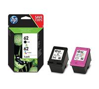 N9J71AE#301 Lot de 2 cartouches d'encre d'origine Numéro 62 Noir/cyan/magenta/jaune