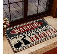 NA Attention Cette propriété est protégée par des Lapins hautement dressés intérieur et extérieur paillasson Chaleureux Maison Cadeau Tapis de Bienvenue Cadeau d'anniversaire