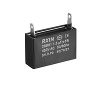 NA CBB61 Run Condensateur 450V AC 1.5uF Single Insert Metallized Polypropylene Film Condensators for Ceiling Fan