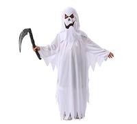 NA# Garçons Déguisement Costume d'Halloween Fantôme Blanc pour Enfants Spooky Trick-or-Treating avec Faucille Blanc 10-12 ans