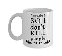 NA Je Crochet Donc Je ne Tue Pas Les Gens - Tasse à café - Tricot drôle, Cadeaux au Crochet Tasse à café, drôle, Tasse, thé, Cadeau pour Noël, fête des pères, Noël, Papa