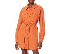 NA-KD Oversized Belted Shirt Chemise, Orange, 36 Femme