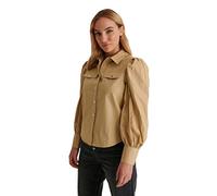 NA-KD Puff Sleeve Shirt Chemise, Vert, 34 Femme