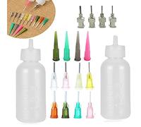 NA Lot de 18 applicateurs de précision, 2 flacons à presser de 28,3 g avec 16 pointes d'aiguille pour bricolage, pâte de tatouage au henné