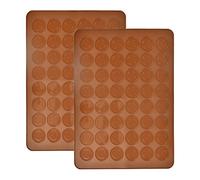NA Lot de 2 tapis de cuisson pour macarons en silicone 48 cavités antiadhésives, en silicone macarons - Moule en silicone pour macarons parfaits - 38 x 28 cm