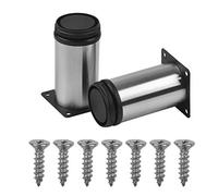 NA Lot de 4 Pieds de Meubles réglables en métal - 10 cm - en Acier Inoxydable - pour Meubles de Bureau, Armoire, canapé