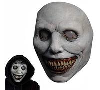 NA Masque de thriller d’horreur d’Halloween, masque excentrique de démon souriant, masque de squelette en latex costume de masque d’horreur accessoires pour habillage d’Halloween, fête de mascarade