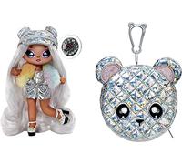 Na Na Na Surprise Poupée Mannequin 2-en-1 & Série Glam - À Collectionner - Poupée dans 1 Robe argentée et prismatique & avec Un Chapeau & Un Sac en Forme d’Ours - Ari Prism