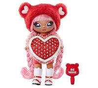 Na Na Na Surprise Série Sweetest Heart-VALENTINA MOORE - Poupée mannequin tenue rouge avec des cheveux roses, 1 robe en forme de cœur & 1 brosse - À collectionner - Cadeau parfait, 5 ans +, 581291EUC
