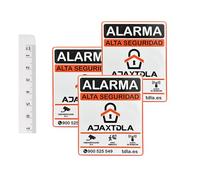 N'a pas l'air réel, c'est dissuasif et alarme. 3 étiquettes adhésives en aluminium résistant à l'eau. Panneau porte fenêtre boîte aux lettres - Orange