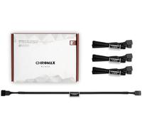 Na-Sec1 Chromax.Black,Câbles-Rallonges De Ventilation,3/4 Broches (30 Cm,Noir)