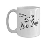 NA Tasse de Baker Street - Je Serais plutôt au 221b Baker Street - Inspiré par Sherlock Holmes de Conan Doyle - Tasse à thé de café