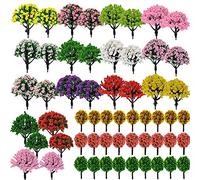 NA Woohome 60 PCS Modèle Arbres, Mixte Couleur Modèle Train Arbres Mini Arbres Paysage Trains Railroad Architecture Arbres Miniatures, Modèle de Paysage sans Bases pour L'artisanat de Bricolage