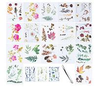 NA Woohome Lot de 22 autocollants pour moule en silicone Fleurs séchées, 20 feuilles de fleurs pressées, matériau de remplissage DIY Résine époxy Artisanat