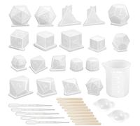 NA Woohome Lot de 37 moules en silicone en résine avec verres doseurs pour travaux manuels