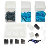 NA Woohome Moules en Résine, 6 PCS Silicone Moules Bijoux Résine de Montagne, 6 PCS 3D Méduse Baleine Remplisseur de Moule en Résine pour L'artisanat en Résine D'art Bricolage