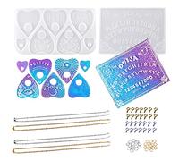 NA Woohome Moules en Résine Ouija Silicone Moule pour Bijoux en Forme de Coeur Epoxy de Silicone Moule de Pendentif avec Chaîne pour Bijoux Pendentif Bricolage Artisanat
