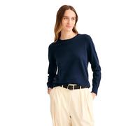 NAADAM Pull à col Rond en Cachemire pour Femme, Bleu Marine, L