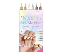 Naail Arrt Lot de 6 stylos à dessin pour vernis à ongles - Kit de pointe de précision pour, adolescents, adultes et professionnels pour la maison
