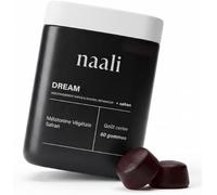 Naali Dream Gummies Sommeil - Mélatonine Végétale Safran - 60 Gummies Réduction Du Temps D’Endormissement, Atténue Les Effets Décalage Horaire - Gommes Sommeil Nuit Paisible - Vegan - Usage Nocturne
