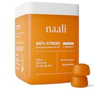Naali Gummies Anti Stress Safran Vitamines B3 B6 B9 B12 - 60 Gommes - Fatigue, Soutien de l’Humeur, Énergie Mentale - Sans Sucre, Goût Mangue - Complément Bien-Être, Équilibre Intérieur